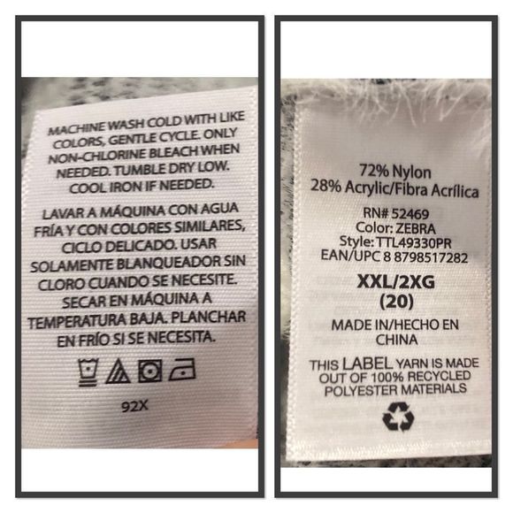 Time & Tru  XXL/2XG Zebra Print Fuzzy Pullover Sweater (20) - Picture 9 of 9